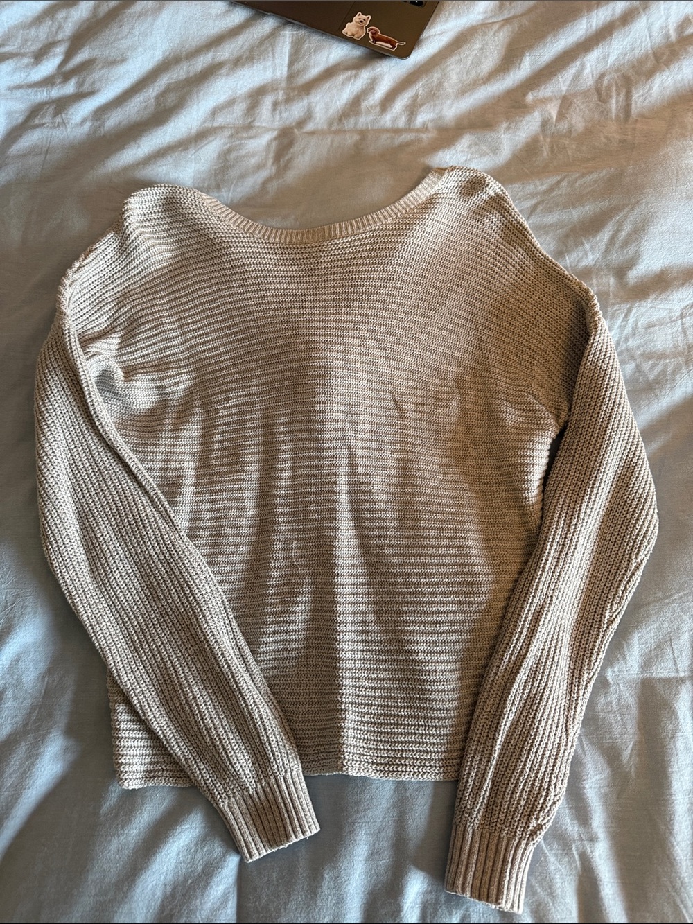 Hollister Grey Open-Weave Turtleneck Sweater